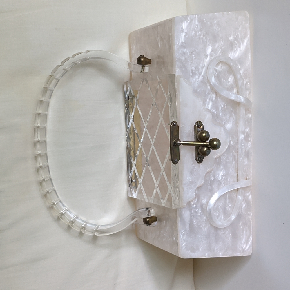 Rare Vintage Lucite Marbelized Purse - Picture 1 of 9